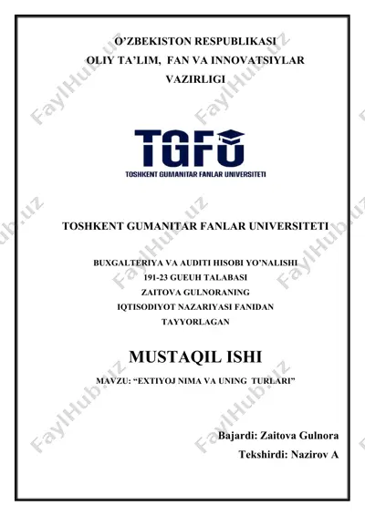 buxgalteriya va auditni hisobi — DOCX
