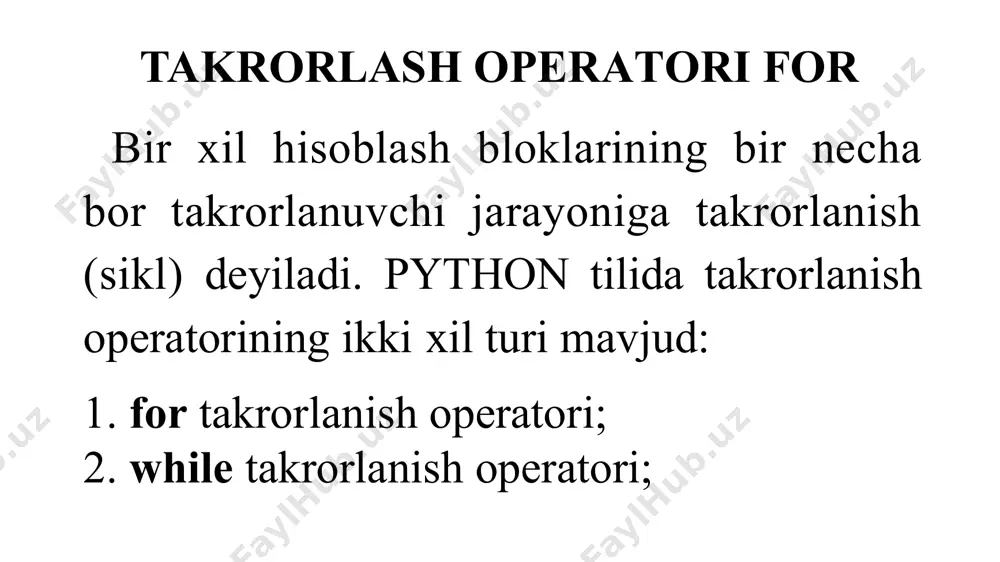 python dasturi takrorlash operatorlari - Page 3