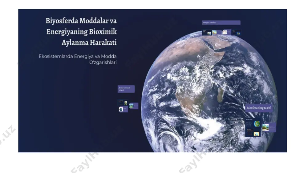 biosferada moddalar va energiyaning bioximik aylanma harakati - Page 2