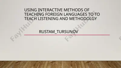interaktiv tillarni o'qitish uchun metodika — PPTX