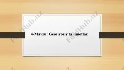 geosiyosiy ta’limotlar — PPTX