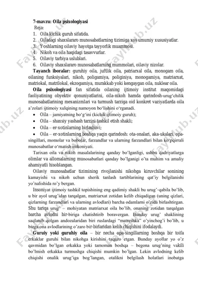 oila psixologiyasi — PDF