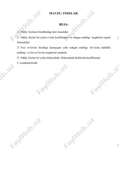 moliya matematikasi — DOCX