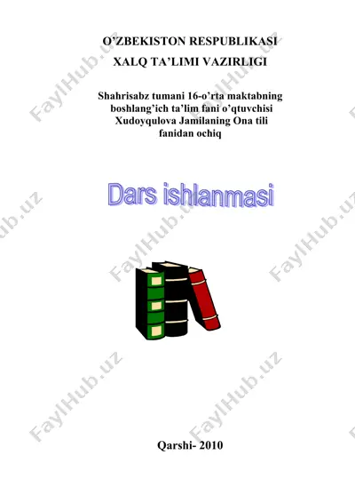 ona tili darslarini mantiqiy fikllashga o’rgatish asosida tashkil etish. — DOC