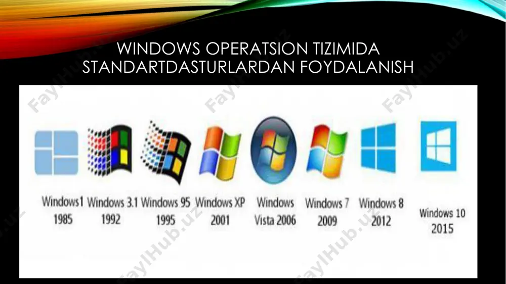 arga ega. u, 32-xonali qo‘llanmalarni quvvatlaydi, bu esa, maxsus shu operatsion tizim uchun yaratilgan qo‘llanmalar yanada tezroq ishlashini anglatadi. shu bilan birga, windows 95, windows va dosning eski qo‘llanmalarini bajara oladi. windows 95da, dosdagi asosiy xotira 640k va fayl nomining uzunligi 8 belgi bo‘lishi kerakligi kabi cheklovlar bekor qilingan. https://fayllar.org/elektron-pochta-xizmati-tuzilmasi-togarak-rahbari-ismoilova-m.html windows 98 operatsion (amaliy) tizim. azalda, bu operatsion tizimni memphis, so‘ngra windows 97 deb ataldi, ammo microsoft kompaniyasi, operatsion tizim muddatida, 1997 yilda tayyor bo‘lmaganligi sababli, uning nomini o‘zgartirishga majbur bo‘lgan. windows98 ko‘pgina yangi texnologiyalarni quvvatlash imkonini beradi, shu jumladan, fat32, agp, mmx, usb, dvd va acpi te xnologiyalarni ham. uning eng sezilarli xossasi bo‘lib, veb- brauzer (internet explorer)ni operatsion tizim bilan uyg‘unlashtiruvchi, «faol ish stoli» (active desktop) tushunchasi bo‘ladi. windows operatsion tizimining xususiyatlari oilaning operatsion tizimlari windows 32-bitli operatsion tizim bo'lib, u boy vazifa va qo'shimchalarning boy oqimini qayta ishlashni ta'minlaydi. xushbo'y hid koristuvachning qulay grafik interfeysini, himoyalangan rejimda …