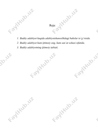 badiiy adabiyotning ikkiyoqlama mohiyati — DOC