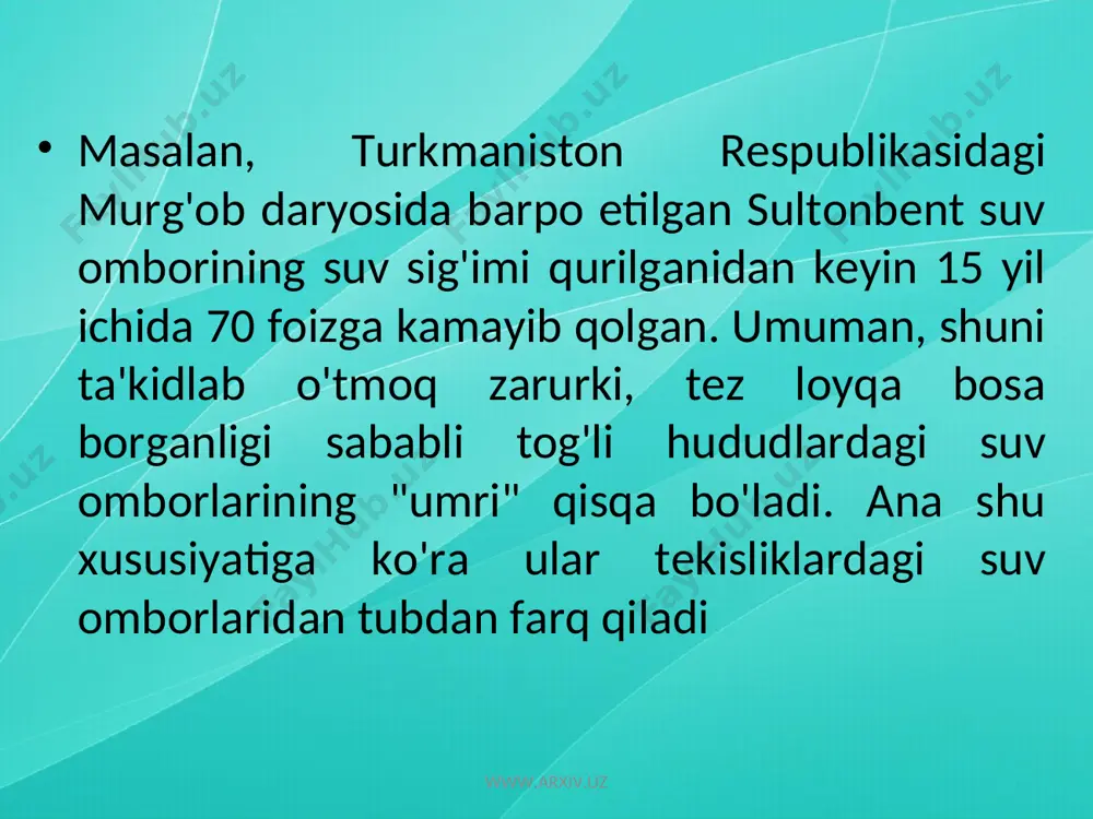 o’zbekiston va markaziy osiyo davlatlarida suv omborlarini tashkil etilishining muammolari - Page 5