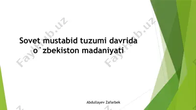 sovet mustabid tuzumi davri madaniyati — PPTX