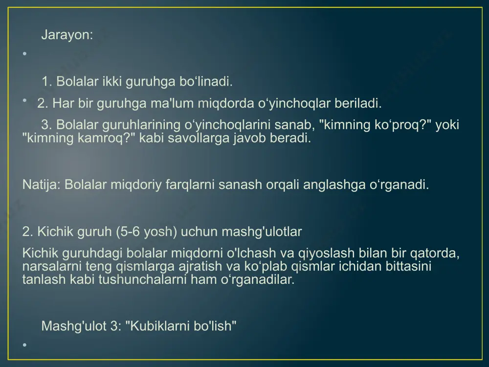 ikromova munisaning maktabgacha ta'lim xususiy metodikasi - Page 5