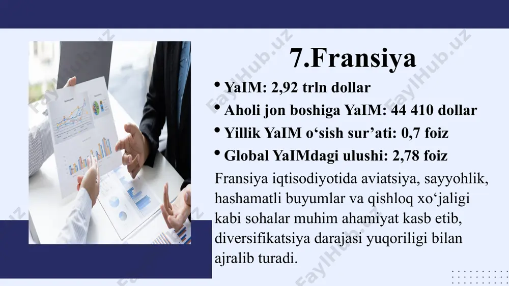 chdan o'tadi: joriy etish, o'sish, etuklik, pasayish. "joriy etish " bosqichida mamlakat ichida paydo bo'lgan ehtiyojga javoban yangi mahsulotlar ishlab chiqiladi. yangi mahsulot ishlab chiqarish kichik hajmda bo'lib, yuqori malakali ishchilarni talab qiladi va innovatsiyalar mamlakatida to'planadi va faqat kichik bir qismi tashqi bozorga chiqadi. "o'sish" bosqichi. mahsulotga talab ortadi, ishlab chiqarish kengayadi, asta-sekin boshqa mamlakatlarga o'tadi, mahsulot yanada standartlashtiriladi. ishlab chiqaruvchilar o'rtasidagi raqobat kuchayadi. "yetuklik". bu bosqichda narx hal qiluvchi omilga aylanadi, ishlab chiqarish keng miqyosda bo‘ladi, innovatsiya mamlakati raqobatdosh ustunliklarini yo‘qotadi va ishlab chiqarish standartlashtirilgan ishlab chiqarish jarayonlarida arzon ishchi kuchidan samarali foydalanish mumkin bo‘lgan rivojlanayotgan mamlakatlarga o‘ta boshlaydi. "pasayish". ayniqsa rivojlangan mamlakatlarda talab pasayib boradi. mahsulot ishlab chiqarish va sotish pasayadi. ushbu bosqichda ko'pincha ushbu mahsulot o'rnini bosadigan yangi mahsulot paydo bo'ladi. 16 tashqi iqtisodiy faoliyatning asosiy tamoyillari quyidagilardan iborat: • tashqi iqtisodiy faoliyat erkinligi va iqtisodiy mustaqilligi; • tashqi iqtisodiy faoliyat subyektlarining tengligi; • savdo-iqtisodiy munosabatlarda …