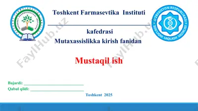 10. dorixonada sanitariya qoidalari. taqdimot 12 bet. — PPT