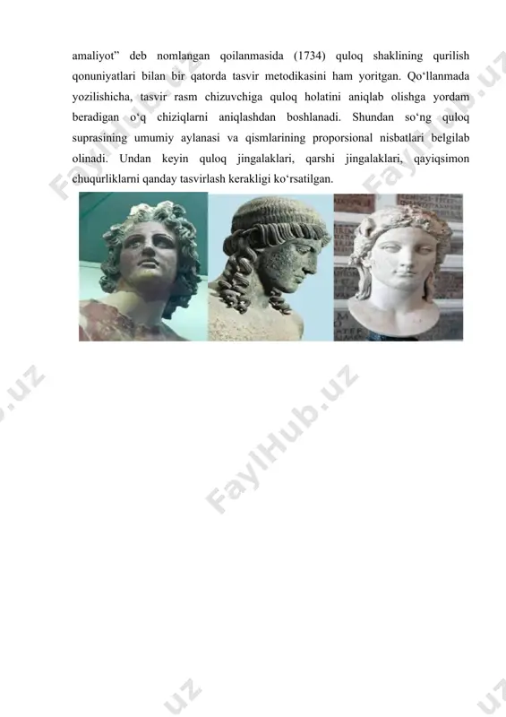 t, “o‘zbekiston”, 2017 yil 7. mirziyoev sh.m. qonun ustuvorligi va inson manfaatlarini ta’minlash-yurt taraqqiyoti va xalq faravonligining garovi.toshkent, “o‘zbekiston”, 2017 yil 8. b.boymetov “portret qalamtasviri” pedagogika institutlari va universitetlari talabalari uchun o‘quv qo‘llanma. toshkent, 2001. 9. tojiev b, mahkamova s. “qalamtasvir” (dastlabki saboqlar). metodik qo‘llanma. toshkent, 2013.