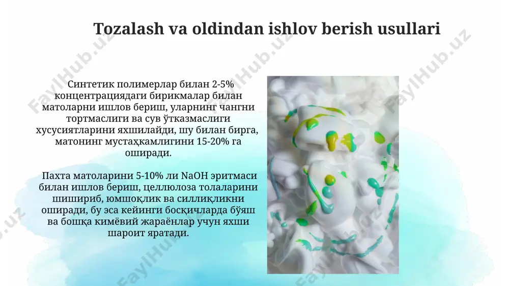 paxta matolariga kimyoviy ta'sir etuvchi moddalar - Page 3