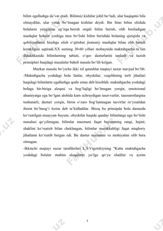 i murakkab jarayondir. rivojlanish mohiyatan oddiydan murakkabga, quyidan yuqoriga, eski sifatlardan yangi holatlarga o‘tish, yangilanish, yangining paydo bo‘lishi, eskining yo‘qolib borishi, miqdor o‘zgarishining sifat o‘zgarishiga o‘tishini ifodalaydi. rivojlanishining manbayi qarama- qarshiliklarning o‘rtasidagi kurashdan iboratdir. bola shaxsining rivojlanishi inson ijtimoiy mavjudotdir, degan falsafiy ta’limotga asoslanadi. ayni vaqtda inson tirik, biologik mavjudot hamdir. demak, uning rivojlanishida tabiat rivojlanishining qonuniyatlari ham muhim ahamiyatga ega. shuningdek, shaxs bir butun mavjudot sifatida baholanar ekan, uning rivojlanishiga biologik va ijtimoiy qonuniyatlar birgalikda ta’sir etadi, ularni bir-biridan ajratib bo‘lmaydi. chunki shaxsning faoliyati, hayot tarziga yoshi, bilimi, turmush tajribasi bilan birga boshqa fojiali holatlar, kasalliklar ham ta’sir etadi. inson butun umri davomida o‘zgarib boradi. u ham ijtimoiy, ham psixik jihatdan kamolga yetadi, bunda bolaga berilayotgan tarbiya maqsadga muvofiq bo‘lsa, u jamiyat a’zosi sifatida kamol topib, murakkab ijtimoiy munosabatlar tizimida o‘ziga munosib o‘rin egallaydi. chunki rivojlanish tarbiya ta’siri ostida boradi. shaxsning fazilatlarini to‘g‘ri ko‘rish va bexato baholash uchun uni …