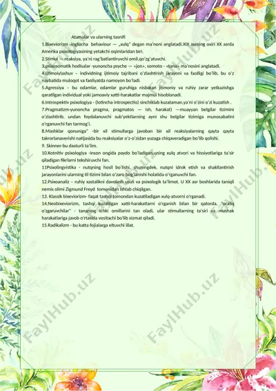 psixologiya asoslarini tushunish — DOC