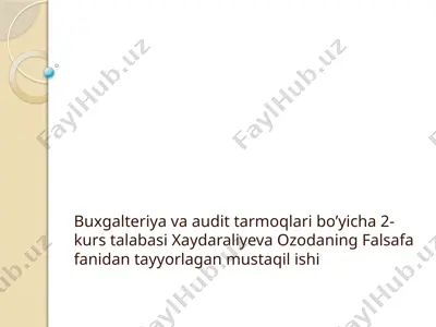 falsafa fanidan tayyorlagan mustaqil ish — PPTX