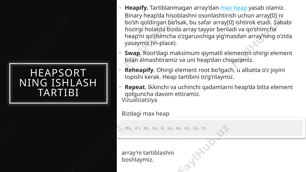 heapsort saralash algoritmi - Page 3