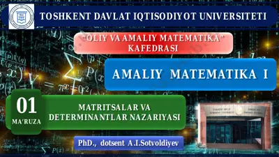 matritsalar va determinantlar nazariyasi — PDF