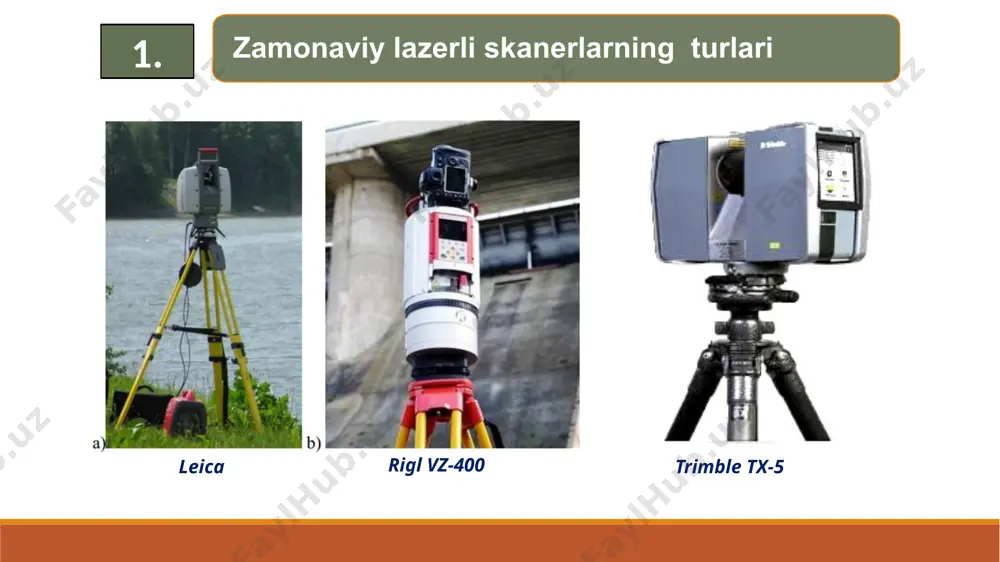 i sezilarli darajada oshiradi maxsus modulyatsiya texnologiyasining yordami. har bir nuqtaning x, y, z koordinatalari keyinchalik aniqlanadi aylana aylanishini o'lchash va lazerning gorizontal aylanishini o'lchash uchun burchakni kodlovchi yordamida skaner. ushbu burchaklar masofani o'lchash bilan bir vaqtning o'zida kodlanadi. masofa, vertikal burchak va gorizontal burchakni tashkil etuvchi polar koordinatani (d, a, b) hosil qiladi, keyin u aylanadi cartesian koordinatasiga (x, y, z). brauzer, 360 ° x 300 ° nuqtai nazarga ega. uskunalar tx5 3d lazerli skaner quyidagi jihozlar bilan ta'minlangan: ❶ scanner transport va tashish sumkasi ❷ ac quvvat simini cable simli tashqi quvvat manbai ❹ powerblock batareyasi ❺ xotira kartasi qutisi ❻ usb xotira kartasini o'qish dastruridan ❼ lazer xavfsizlik ko'zoynagi the qopqoqning qopqog'ida joylashgan tez bosh ko'rsatma ※ tx5 scene dasturiy ta'minoti bo'lgan disk va bu qopqoq panelida joylashgan ushbu foydalanuvchi qo'llanmasi bundan tashqari, brauzer ichida sd xotira kartasi mavjud. barakxon madrasasi 3. barakxon madrasasi barakxon madrasasining 2 …