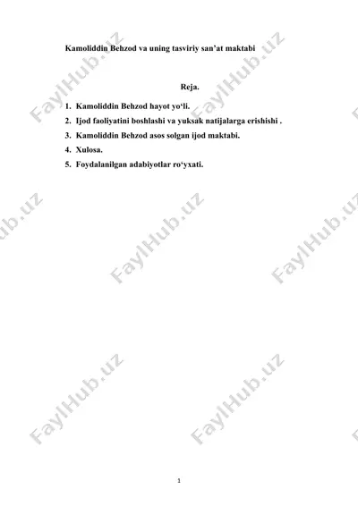 kamoliddin behzod hayot yo‘li — DOCX