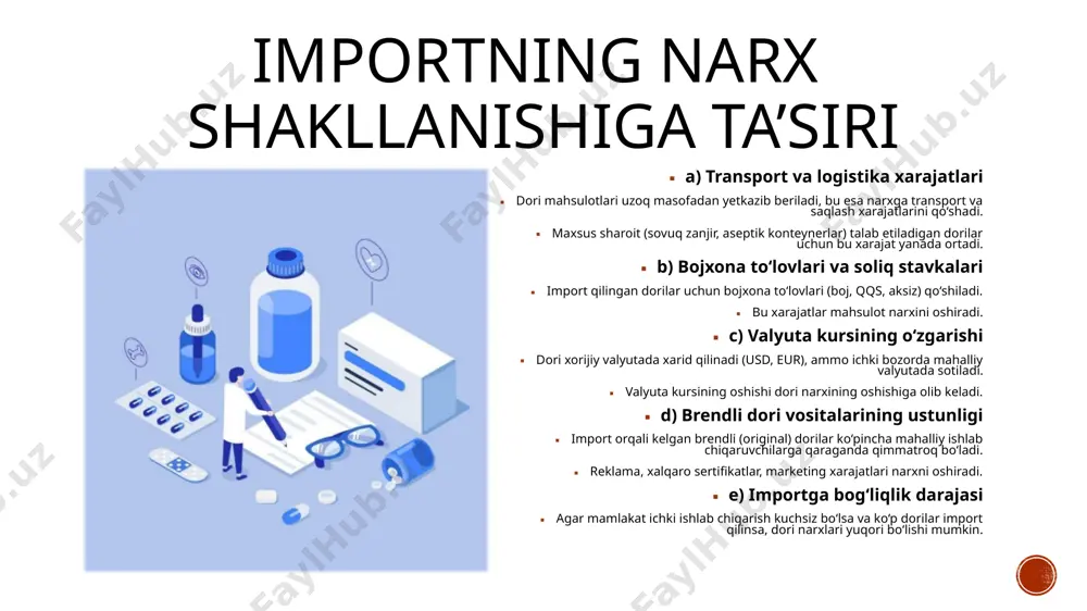 i mumkin. premium narx siyosati: tavsif va asosiy xususiyatlar premium narx siyosati, mahsulotning narxini bozorning o‘rtacha narxidan ancha yuqori belgilashni anglatadi. bu siyosatning asosiy maqsadi — mahsulotni yuqori sifatli, maxsus yoki eksklyuziv deb ko‘rsatish va shu orqali uni yuqori darajadagi iste’molchilar guruhiga yo‘naltirishdir. premium narx siyosatiga ko‘ra, mahsulotning qiymati faqat uning ishlab chiqarilishiga bog‘liq bo‘lmay, balki brendning qiymati, marketing strategiyalari va brend imijiga ham asoslanadi. narxlarni tabaqalashtirish (differensial narxlash): — bu mahsulot yoki xizmatning narxini turli iste’molchi guruhlari yoki bozor segmentlari uchun har xil narxlar bo‘yicha belgilash siyosatidir. bu strategiya orqali kompaniyalar turli daromad guruhlari, xarid qilish vaqti, joylashuv yoki boshqa omillar asosida mahsulotni boshqacha narxlarda taklif qilishadi. narxlarni tabaqalashtirish orqali kompaniyalar o‘z mahsulot yoki xizmatlarini maksimal darajada samarali sotish va bozorni eng yaxshi tarzda segmentatsiya qilish imkoniyatiga ega bo‘ladi. narxlarni tabaqalashtirish, iste’molchilarga o‘z ehtiyojlariga mos narxlarni taklif qilish orqali kompaniyaga kengroq bozorni qamrab olish imkonini yaratadi. bunda narxlar turli …