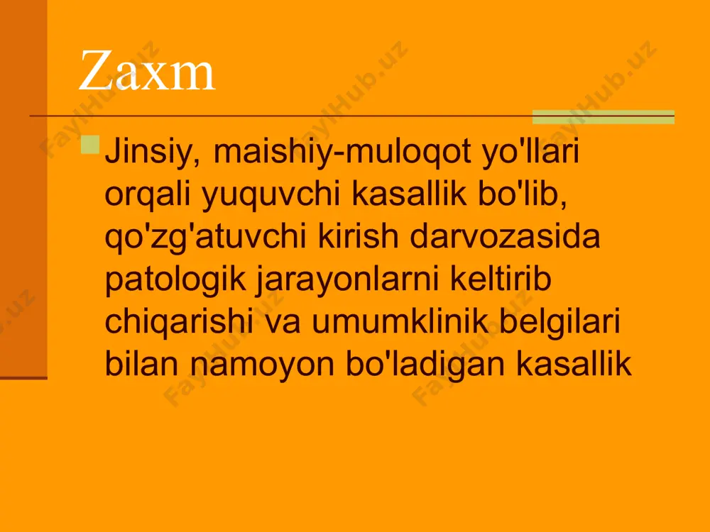 shi zaxmda tomoq zararlanishi balonopostit qattiq shakrning asorati. parafimoz qattiq shakrning gangrenizatsiyaga uchrashi qattiq shakrning fagenidizatsiya uchrashi bipolyar shankr bipolyar shankr ikkilamchi davr terida ilk toshmalar paydo bo'lgan vaqtdan boshlanadi. a) ikkilamchi yangi zaxm 1,5-2 oy davom etadi. terida dog', tuguncha, yiringcha p/bo'ladi. b) erta yashirin davr 1,5-2 oydan yillab davom etishi mumkin. klinik belgilar yo'qolib, faqat serologik reaktsiyalar musbat bo'ladi. ikkilamchi davr v) ikkilamchi qaytalama zaxm 1,5-2 oy davom etadi va ikkilamchi sifilidlar p/bo'ladi. takrorlanib turish xususiyatiga ega. toshmalar soni kamroq, mis rangli bo'ladi. g) kech yashirin davri 2 yil vaqt o'tgandan keyin p/bo'ladi, serologik reaktsiyalar past titrda, ichki a'zolar va asab tizimida o'zgarishlar bo'ladi. zamning davrlari ikkilamchi zaxmda teridagi polimorf toshmalar ikkilamchi zaxmda teridagi polimorf toshmalar ikkilamchi zaxmda toshmalar ikkilamchi zaxmda oyoqdagi toshmalar ikkilamchi yangi zaxm ikkilamchi yangi zaxm ikkilamchi zaxm og’iz bo’shlig’i zararlanishi anal soxasida papulyoznaya sifilis papulyoz sifilis zamda allopetsiya sifilitik empitigo sifilitik ektima pustulyoz sifilid …