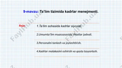 ta’lim tizimida kadrlar menejmenti — PPTX