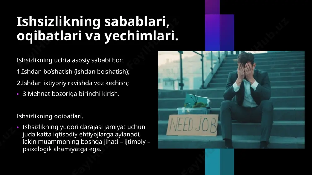 lashtirish mehnat bozorida yoshlarga mehnatni diversifikasiyalash asosida talabni rag‘batlantirish hamda chuqur tahlil va tadqiq etish natijasida ularning ish bilan bandligi darajasini oshirish bo‘yicha tegishli ilmiy xulosa va amaliy tavsiyalar ishlab chiqarish muhim ahamiyatga egadir. eʼtiboringiz uchun raxmat! image1.jpeg image2.jpeg image3.jpeg image4.jpeg image5.jpeg image6.jpeg image7.jpeg image8.jpeg image9.jpeg image10.jpeg /docprops/thumbnail.jpeg