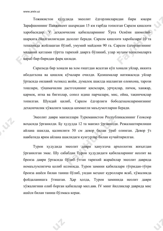 урта осиёда энеолит даври ёдгорликлари - Page 3