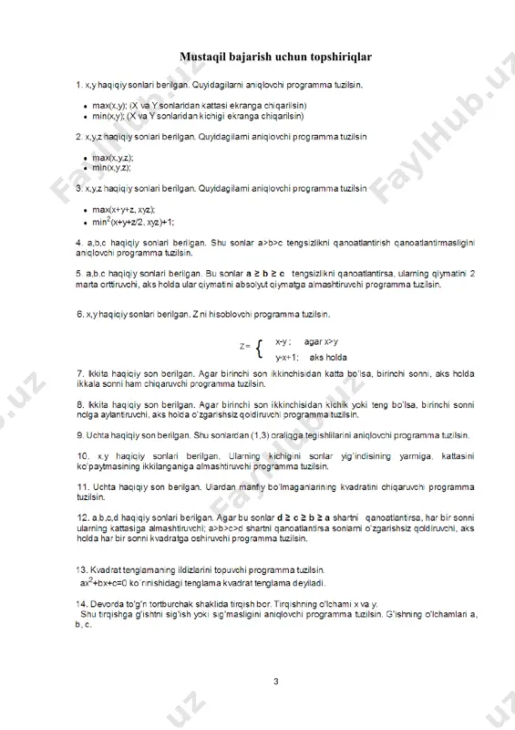 if-else shart operatoriga doir misollar yechish - Page 3
