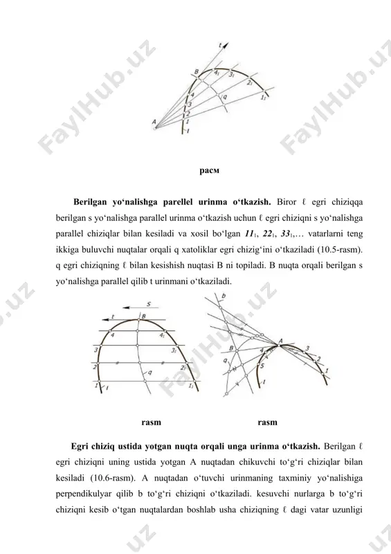 tеkis egri chiziqlar ularga urunma va normallar o’tkazish. ikkinchi tartibli egri chiziqlar - Page 5