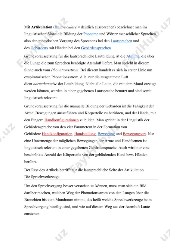 ensegel, das gaumenzäpfchen, rachenhöhle und nasenraum sowie denkehlkopf und die eigentlichen atmungsorgane, wo das sprechen seinen anfang nimmt. zusammenfassend wird der supraglottale bereich, das heißt der bereich oberhalb des kehlkopfes bestehend aus mundhöhle, nasenraum und rachenraum als vokaltrakt oder ansatzrohr bezeichnet. alle organe und bestandteile des ansatzrohrs sind an der artikulation einer lautsprache beteiligt: lippen, zähne, zunge, gaumen, gaumensegel, gaumenzäpfchen, rachen, kehldeckel und nasenhöhle. die atmungsorgane unter der bezeichnung atmungsorgane, auch respirationsorgane genannt, subsumiert man oft neben den lungen und den bronchien auch die luftleitenden organe, wie luftröhre, rachen, nase. eine besondere rolle bei der erzeugung von lauten spielt der kehlkopf. der menschliche kehlkopf menschlicher kehlkopf: 1 luftröhre, 2 ringknorpel, 3 elastischer kegel, 4 stimmlippen, 5 adamsapfel, 6 zungenbein, 7 kehldeckel, 8 schildknorpel, 9 stellknorpel, 10 stimmfortsatz der kehlkopf besteht aus knorpelmasse, bändern und muskeln und zeichnet sich durch eine besondere beweglichkeit aus. insgesamt erkennt man fünf knorpel:ringknorpel, schildknorpel, zwei …