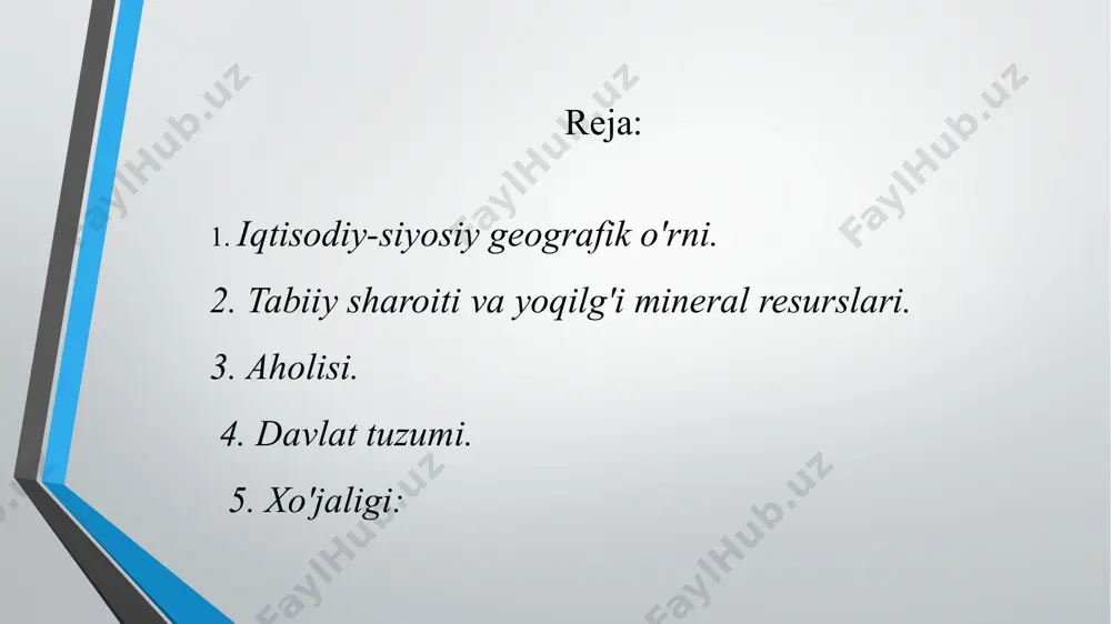 5. xo'jaligi: 60- 80 yillar boshigacha muddat ichida bozor iqtisodiyotiga o'tishi uchun zamin hozirlash davri bo'ldi. bu davr turkiya iqtisodiyotida qisman bo'lsada jonlanish harakterlansada u hamon iqtisodiy inqiroz panjasidan qutila olmagan edi. inqirozning siyosiy tomoni yechimi 1980 yil sentiyabr oyida amalga oshirilgan harbiy to'ntarishda o'z ifodasini topdi. harbiylar mamlakatga bir muncha intizom kiritdi. iqtisodiyotda jonlanish boshlandi. 1983 yilning noyabr oyida o'tkazilgan parlament saylovlari natijasida harbiy dektaturaning tugatilish, davlat tepasiga demokratik kuchlarning kelishi iqtisodiyotning yuksalishiga, ayniqsa ijobiy turtki bo'ldi. bu mamlakatning bozor iqtisodiyotiga o'tishini tezlashtirdi va o'z yo'lini topishga olib keldiki, bu yil iqtisodiyotda turkiya modeli nomi bilan mashhur. turkiya sanoati iqtisodiyoti ziddiyatlar majmuidir. unda to'liq avtomatlashgan gigant korxonalaridan tortib, faqat qo'l mehnatiga asoslashgan iptidoiy kichchik korxonagacha uchraydi. turkiya sanoatining o'ziga xos xususiyatlaridan biri uning keyingi o'n yilda yuqori sur'at bilan rivojlanayotganligidadir. turkiya o'z qazilma boyliklari zaxiralarining ko'pligi va ularni qazib olishi bo'yicha jahonda oldingi o'rinlardan birini egallaydi. qazilma boyliklarini izlab …