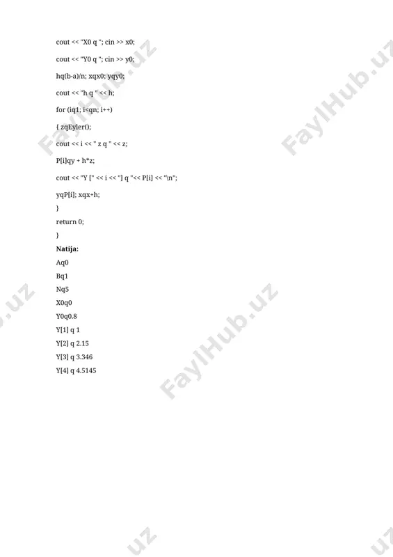 oddiy differentsial tengamalarni sonli echish - Page 4