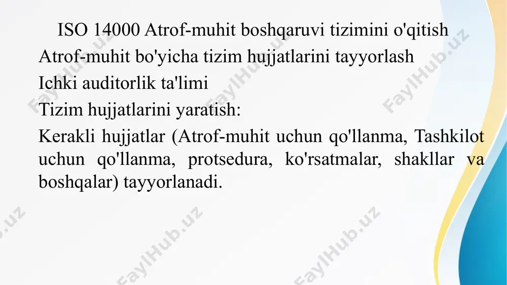 iso 14001 atrof-muhitni boshqarish tizimi qanday o'rnatiladi - Page 5