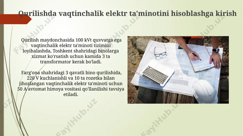 qurilishda vaqtinchalik elektr ta'minotini hisoblash - Page 4