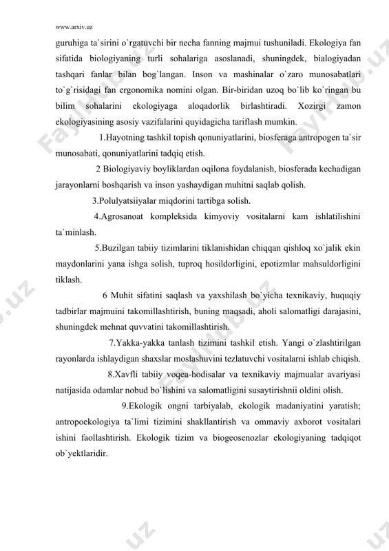 ekologiya strukturasi, predmeti, vazifalari - Page 4