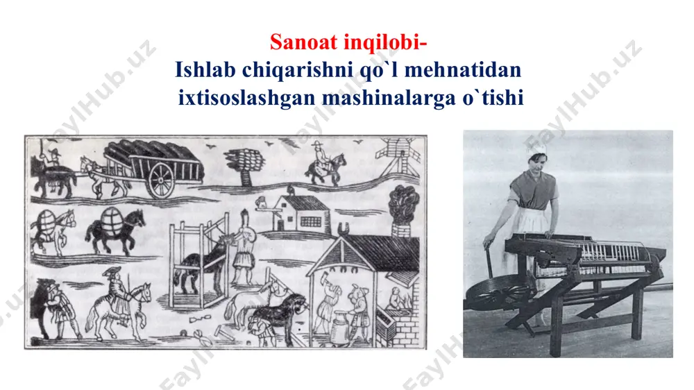 iro qildi. bu zamonaviy to'p yasash imkonini berdi. jon uilkinson 1814 yil stefenson paravozni yaratdi. ludchilar (ludda) harakati. sanoat inqilobining ta’siri aqliy va jismoniy mehnat bog`landi shaharlar tabiiy boyliklar joylashgan hududda qurildi yangi hunar turlari yuzaga keldi gazeta va jurnallar ko`paydi aloqa vositalari va transport kuchaydi image1.png image2.jpeg image3.jpeg image4.jpeg image5.jpeg image6.jpeg image7.jpeg image8.jpeg image9.png image10.jpeg image11.jpeg image12.jpeg image13.jpeg image14.jpeg image15.jpeg image16.jpeg image17.jpeg image18.jpeg image19.jpeg image20.jpeg image21.jpeg image22.jpeg image23.jpeg image24.jpeg image25.jpeg image26.gif image27.jpeg image28.jpeg image29.jpeg image30.jpeg image31.jpeg image32.jpeg image33.jpeg image34.jpeg image35.jpeg image36.jpeg image37.jpeg image38.jpeg image39.png image40.jpeg image41.jpeg /docprops/thumbnail.jpeg