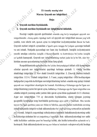 quyosh suv isitgichlari — PDF