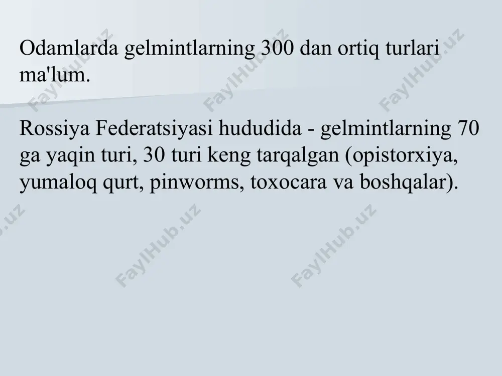 parazitozlar (sodda jonivorlar va gelmintlar) keltirib chiqaruvchi kasalliklar - Page 4