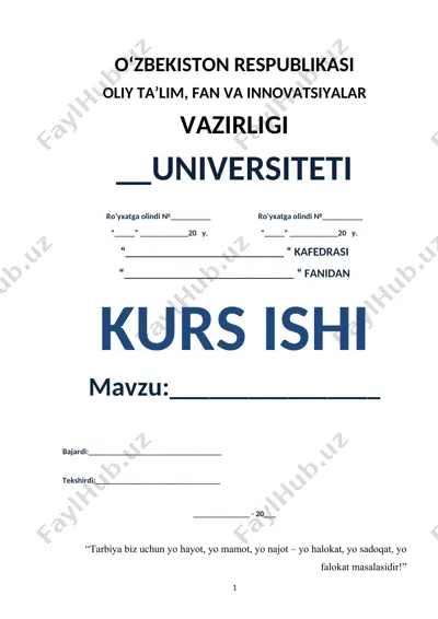 kurs ishi: shaxs va shaxsiyat — DOCX