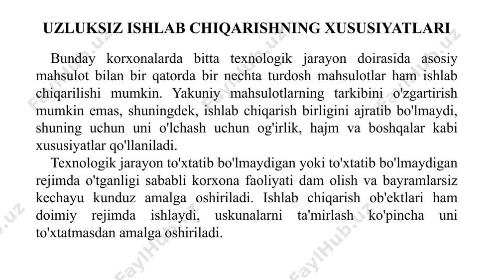 hsulotlarni bozorga chiqarishni tezlashtirish, mijozlarga xizmat ko'rsatish sifatini va korxonaning umumiy rentabelligini oshirish; tovar-moddiy zaxiralarni va tugallanmagan ishlab chiqarishni qisqartirish biznes aylanmasining o'sishi kompaniyaning kapitallashuviga hissa qo'shadi. ishlab chiqarishni boshqarish ishlab chiqarishni boshqarish tizimi korxonaga ishlab chiqarishning texnologik, diskret va aralash turlari bo‘yicha to‘liq funksional imkoniyatlarni taqdim etadi. korxonaning barcha ishlab chiqarish jarayonlarini xomashyodan tortib to yakuniy mahsulotgacha optimallashtirish imkonini beradi; bir vaqtning o'zida turli ishlab chiqarish turlarini va barcha ishlab chiqarish turlarini yagona rejalashtirish va boshqarish imkonini beradi; doimiy takomillashtirish, xarajatlarni kamaytirishga yordam beradi; ishlab chiqarilayotgan mahsulotlarning standartlar va qonun hujjatlariga muvofiqligini ta’minlaydi. foydalanuvchi talablariga tezda moslashadi, bu ularga rejalashtirish va jarayonni boshqarish usullarining eng yaxshi kombinatsiyasini tanlash imkonini beradi. ishlab chiqarishni boshqarish aralash turdagi ishlab chiqarish bilan tizim bir vaqtning o'zida ishlab chiqarishning barcha turlarini boshqarish va yaxlit yagona rejalashtirishni amalga oshirish imkonini beradi. sizga har qanday muammolarni hal qilish imkonini beradi, masalan, mahsulot ma'lumotlarini boshqarish (mahsulot ishlab …