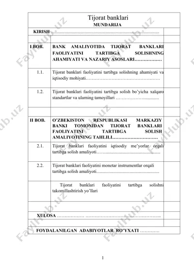 tijorat banklari — DOC