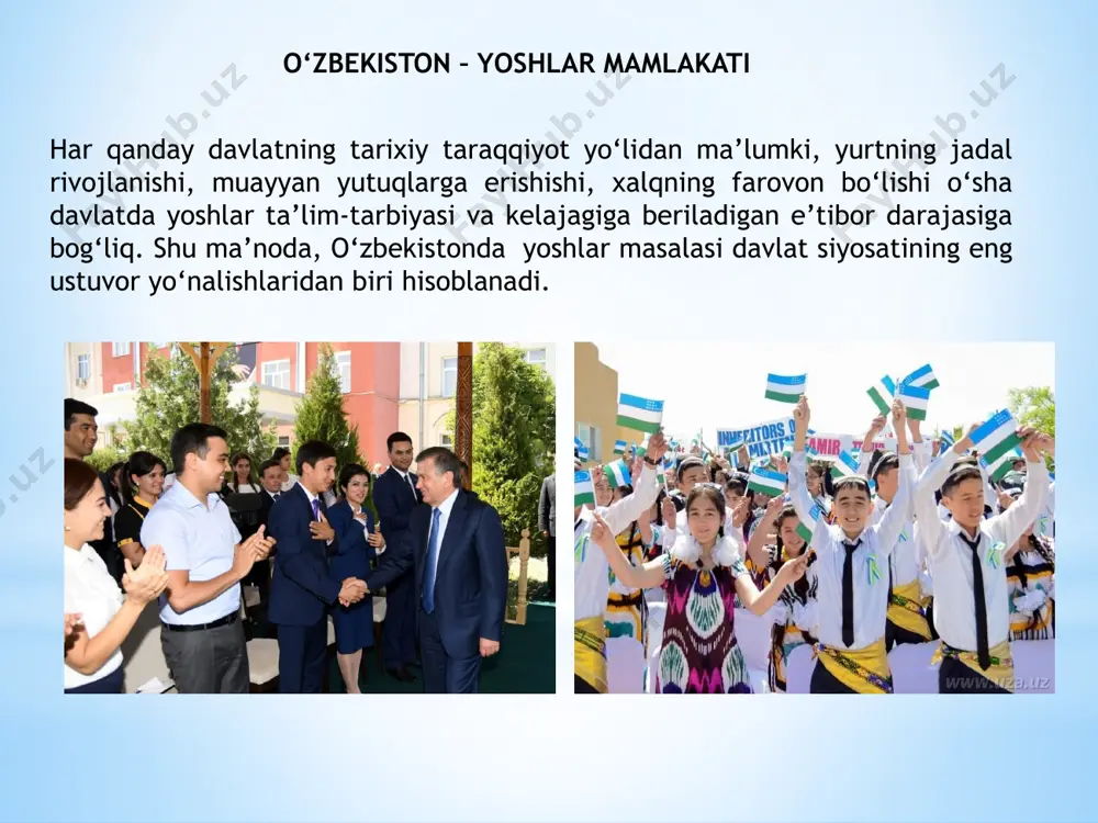 doqatli, komil shaxslar sifatida tarbiyalash o‘zbekistonni dunyoning eng rivojlangan davlatlari safidan o‘rin olishining muhim omili ekanini mamlakat rahbari va hukumat yaxshi anglaydi. o‘zbekiston prezidenti tomonidan 2018-yil 27-iyunda imzolangan “yoshlar – kelajagimiz” davlat dasturi to‘g‘risida”gi farmon bu boradagi ishlar samaradorligini oshirishga qaratilgan muhim hujjat bo‘ldi. farmon bilan “yoshlar – kelajagimiz” jamg‘armasi tashkil etildi va ushbu jamg‘arma yoshlarning bisnes tashabbuslari, startaplari, g‘oyalari va loyihalarini amalga oshirish uchun tijorat banklari orqali yillik 7 foiz stavka bilan imtiyozli kredit va mol-mulkni lizingga berishi belgilab qo‘yildi. ushbu hujjatga e’tibor qaratilsa, yoshlar tadbirkorligi va tashabbuskorligini kompleks rivojlantirish vazifalari aniq va tizimli belgilanganligini ko‘rish mumkin. o‘z navbatida, o‘zbekistondagi barcha o‘zgarishlarning negizi hisoblangan ta’lim-tarbiya tizimida ham tub islohotlar olib borilmoqda. ayni vaqtda ta’lim, shu jumladan, ijtimoiy soha uchun xarajatlar miqdori davlat byudjeti xarajatlar umumiy qiymatining yarmidan ko‘prog‘ini tashkil etmoqda. tabiiyki, har qanday davlat ham bunday katta xarajatlarni ko‘tara olmaydi, ammo qanchalik og‘ir bo‘lmasin, buning uchun zarur mablag‘ va …