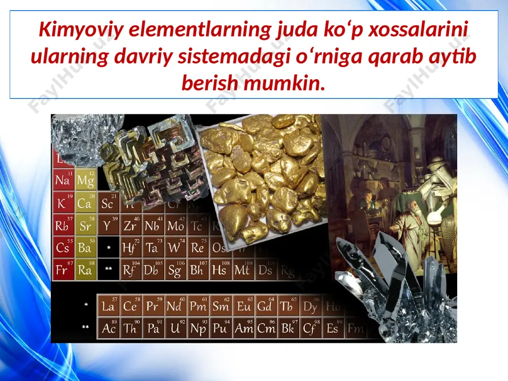 elementlarning davriy sstemadagi o‘rni va atom tuzilishiga qarab tavsiflash. davriy qonunning ahamiyati. 8 - sinf - Page 3