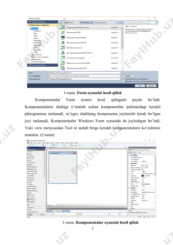 ratadi. boks holatini bildiruvchi “cheks” biron-bir variantning tanlanishiga mos keladi. textbox komponentasi textbox komponentasi ham asosiy komponentalardan biri hisoblanadi.bizga textbox komponentasi tekst kiritish imkoniatini beradi.texbox ning imkoniyatlari ham bir qatordir. texbox komponentasining ko’rinishi quyidagicha bo’ladi: pagecontrol ko’p varoqli dialogni tashkil qilish uchun mo’ljallangan qisman bir-birining ustini yopuvchi qo’shimcha kortoteka ilovalari ko’rinishidagi maydonlar to’plamini aks ettiradi. tegishli qo’shimcha ilovaga ega bo’lgan yangi dialogli sahifani yaratish uchun, berilgan komponentaning kontekst menyusidan new page ni tanlab olamiz. biz aniq bir sahifani quyidagi usullarning biri yordamida faollashtirishimiz mumkin.activpage xususiyatining tushib qolayotgan ro’yxatidan tanlab olingan sichqoncha yordamida. shuningdek kontekst menyuning nextpage va preivouspage xususiyatlari yordamida qo’shimcha ilovalarni varaqlash imkoniyatini beradi. truview elementlar tartibi tabaqaviy ko’rinishga ega bo’lgan maydonni aks ettiradi; hujjatlar sarlavxasi, ko’rsatkichdagi yozuvlar, disklardagi fayllar yoki kataloglar. bu komponentaning ishini ko’plab windows ilovalarda ko’rish mumkin. scrollbox darchada o’lchamlari o’zgaruvchan boksni yaratadi. bu boks shu vaqtdayoq avtomatik tarzda zaruratga ko’ra aylantirish lineykalari bilan ta’minlanadi. aylantirib …
