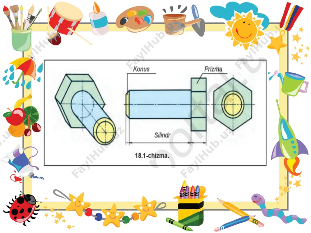 18-mavzu geometrik jismlar va ularning proyeksiyalarini yasash 8-sinf - Page 3