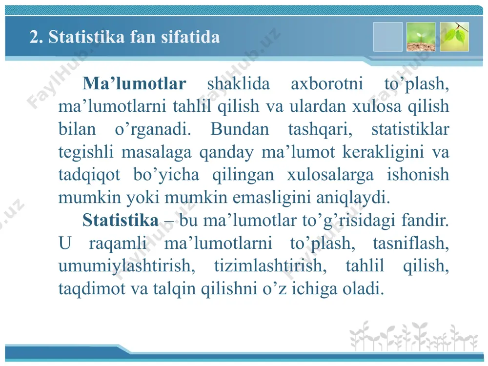 statistikafanining predmeti va usullari - Page 5