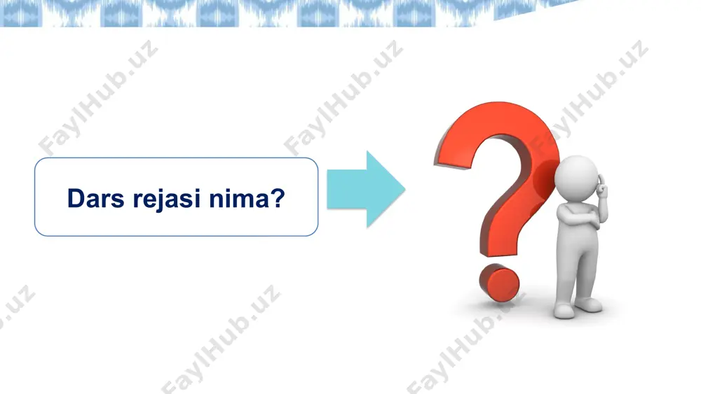 i darsga jalb qilish. mavzuning qanday hayotiy ko‘nikmani shakllantirishga xizmat qilishini ta’kidlash. 13 tadqiq etish. o‘quvchilarni yangi bilimga yo‘naltirish 2-qadam. o‘quvchilarni evristik yondashuvlar asosida yangi bilimga yo‘naltirish. 14 mavzu yurtimizda shaharlar infratuzilmasi jadal yangilanmoqda, yangi mavzelar qad rostlamoqda. ba’zilar bu jarayon aholi yashash sharoitlarini yaxshilashini aytsa, ayrimlar havoning ifloslanishiga olib keladi degan fikrda. kirish texnika va texnologiya taraqqiyoti shaharsozlik sohasidagi o‘zgarishlarga sabab bo‘lmoqda. yangi ko‘rinishdagi shaharlarda aholining yaxshi yashashi uchun ko‘pgina qulayliklar bor, ammo buning ekologiyaga salbiy ta’siri ham kuzatilmoqda. asosiy qism infratuzilmani yangilash, yashash sharoitlarini yaxshilash – zamon talabi. odamzod har doim yaxshi yashashga intilib kelgan. shaharsozlikdagi zamonaviy yondashuvlar aholiga bir qancha qulayliklarni yaratadi. jumladan, ko‘p qavatli binolarning barpo etilishi, “aqlli uy”larning qurilishi aholi turmush tarzini yengillashtiradi. yerusti metrolari va veloyo‘laklar ko‘chalardagi tirbandlikning oldini oladi. ayrimlar bu kabi qayta qurish ishlari havo sifatiga salbiy ta’sir ko‘rsatayotganini ta’kidlamoqda. statistik ma’lumotlarga ko‘ra, respublikamizdagi 14 ta ma’muriy markazning ekologik reytingi o‘rganilganda 6 …