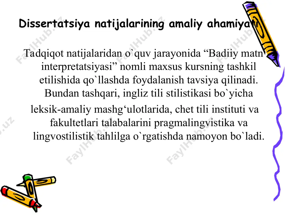 farqlanishi esa bu xabar semantikasining konkret, aniq mazmuni va hajmiga borib taqaladi. biz o`z nuqtai nazarimizni ifodalar ekanmiz, konnotatsiyani, kontekstning bir necha elementlari o`zaro aloqasi natijasida muloqot jarayonida paydo bo`ladigan, qo`shimcha xabarning o`ziga xos turi sifatida tushunishni to`g`ri deb hisoblaymiz. konnotatsiya asosan tagma’noli ifodalanadi va shu bilan u qo`shimcha ma’lumotning boshqa turlaridan farqlanadi. konnotatsiya so`zlovchining, aynan nutq jarayonida, uning kontekst holatida paydo bo’ladigan fikri va his-hayajonini yetkazish bilan bog`langan.konnotatsiya denotatsiyadan aynan shunisi bilan ham farq qiladi, ya’ni denotatsiya – bu aniq, asosiy, eksplitsiya qilingan ma’lumot bo`lsa, konnotatsiya esa his etilgan va anglangan voqelik haqidagi implitsit qo`shimcha ma’lumot hisoblanadi. tilning grammatikasida qo`llanishi bo’yicha konnotatsiya masalasi lingvistikada biryoqlama yechilmayapti, bunday konnotatsiyaning borligi va paydo bo`lishini aniqlashda bir to`xtamlilik yo`q. ‘‘what the—what is that? gracious goddess, it’s . . . it’s . . .’’8 ‘‘where who is?’’ aisling asked as she emerged from the room. ‘‘cyrene. i think she went to tail kostya. …